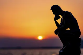 The Thinker Sunset