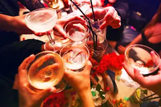 Cheers with drinks