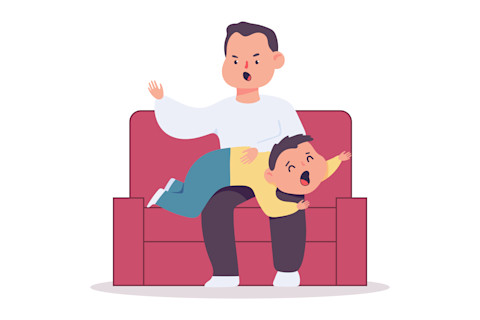 Father spanking child