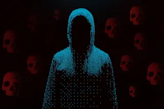 Hoodie Hacker Crime Banner. 8 bit Pixel Art Style Player is Dead Game Screen. Dark Faceless Reaper Hacker in the Hood. 