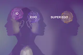 Id Ego Super Ego three people brains purple
