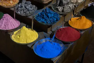 Pigments made form minerals 