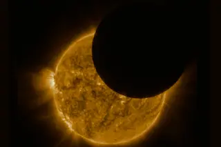 GOES East View of Partial Solar Eclipse