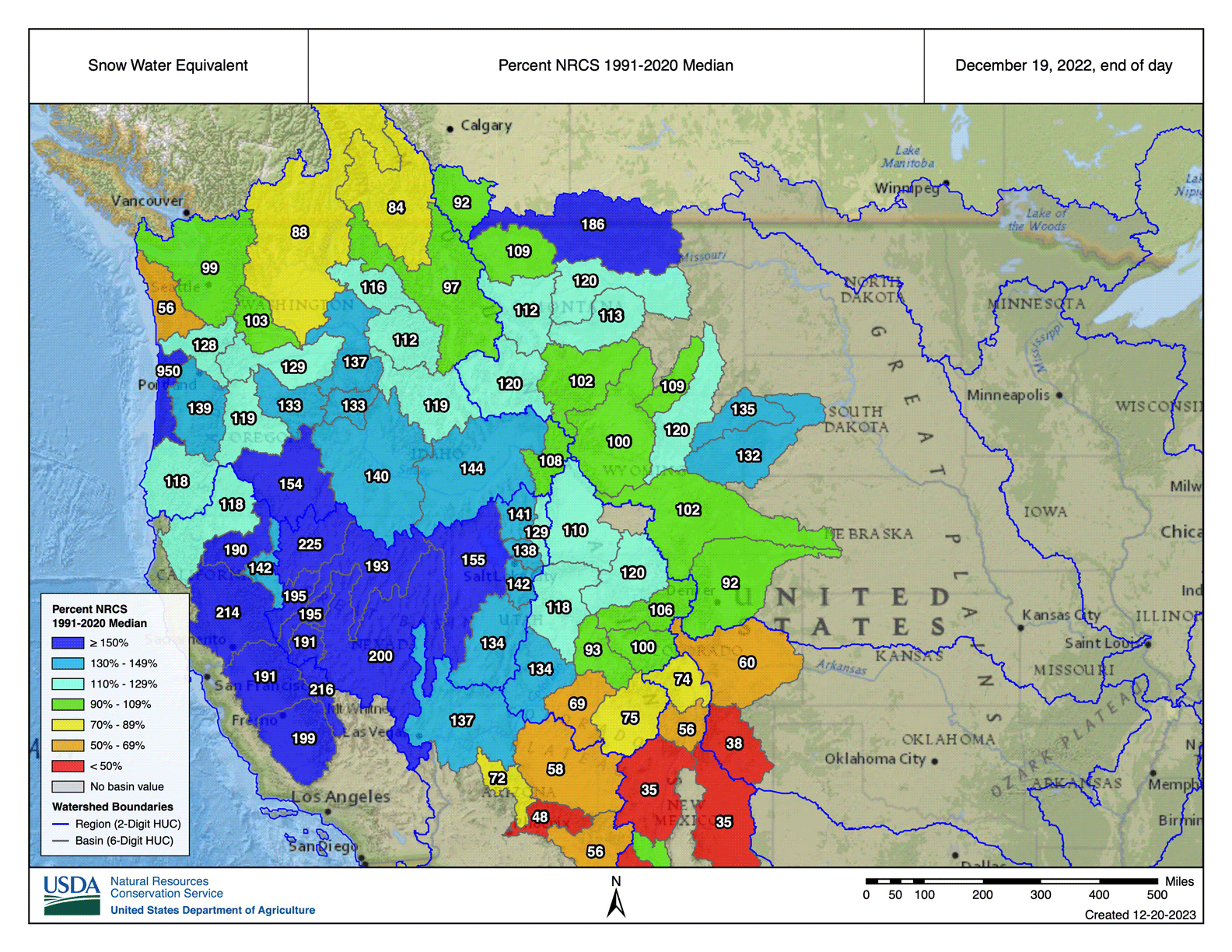 Western U.S. Snowpack Comparison