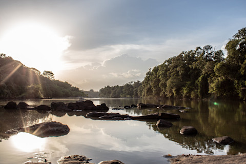 The Comoé River in Comoé National Park, Cote d’Ivoire.