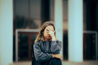 embarassed woman