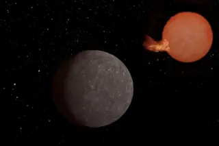 speculoos (NASA) rocky exoplanet in orbit around a red dwarf star, which is emitting a solar flare