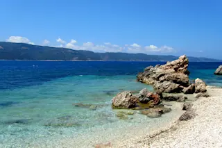 White Beach in Ithaca Island, Greece
