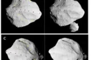 Close-up images of asteroid Dinkinesh and its satellite Selam, taken by NASA Lucy Spacecraft