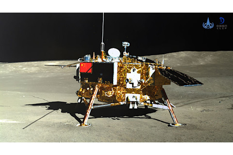 A camera on China’s Yutu 2 lunar rover took this picture of the Chang’e 4 lander