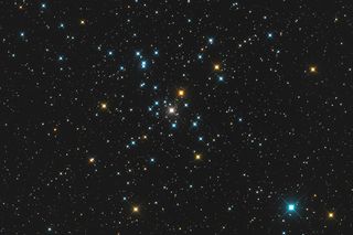 cluster of colorful stars in space