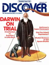 The cover image of the February 1982 issue of Discover Magazine