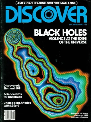 The cover image of the December 1982 issue of Discover Magazine