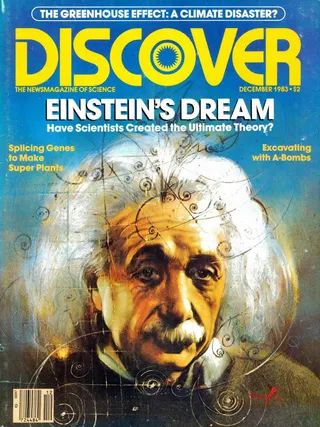 The cover image of the December 1983 issue of Discover Magazine