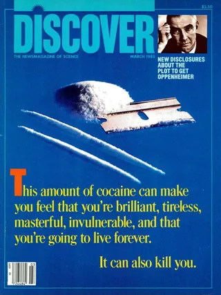 The cover image of the March 1985 issue of Discover Magazine