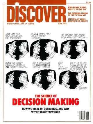 The cover image of the June 1985 issue of Discover Magazine
