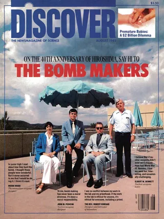 The cover image of the August 1985 issue of Discover Magazine
