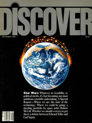 The cover image of the September 1985 issue of Discover Magazine