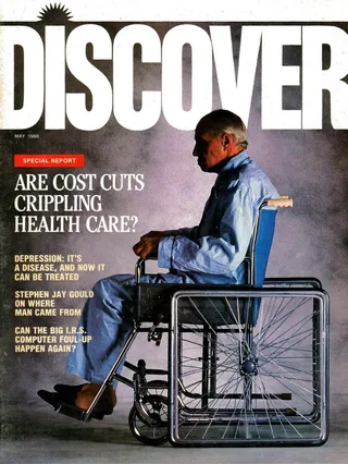 The cover image of the May 1986 issue of Discover Magazine