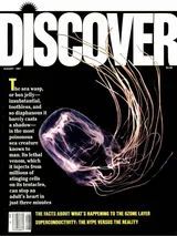 The cover image of the August 1987 issue of Discover Magazine