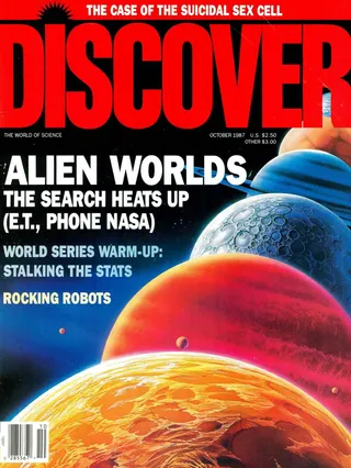 The cover image of the October 1987 issue of Discover Magazine