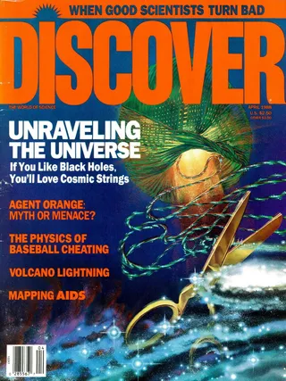 The cover image of the April 1988 issue of Discover Magazine