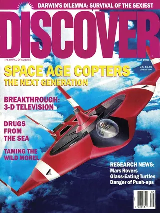 The cover image of the May 1988 issue of Discover Magazine