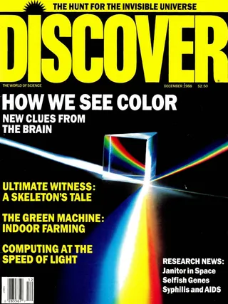 The cover image of the December 1988 issue of Discover Magazine The cover image of the December 1988 issue of Discover Magazine