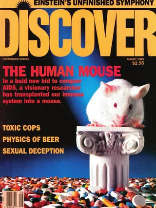 The cover image of the August 1989 issue of Discover Magazine