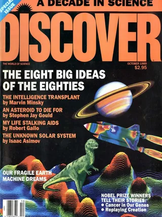 The cover image of the October 1989 issue of Discover Magazine