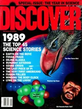 The cover image of the January 1990 issue of Discover Magazine