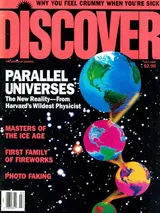 The cover image of the July 1990 issue of Discover Magazine