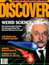 The cover image of the November 1990 issue of Discover Magazine