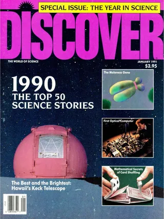 The cover image of the January 1991 issue of Discover Magazine