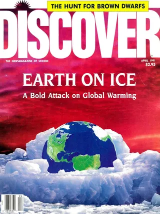 The cover image of the April 1991 issue of Discover Magazine