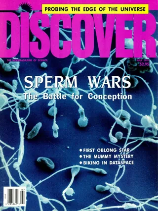 The cover image of the July 1991 issue of Discover Magazine