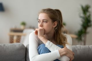 Woman struggling with mental health