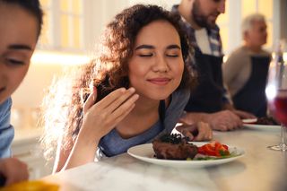 Smelling and tasting food