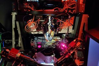 Neuropixels probe rig used as part of the Allen Institute's OpenScope program