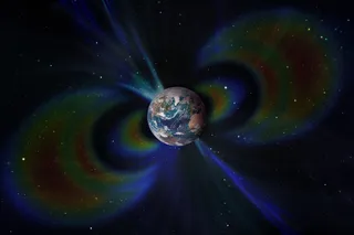 Geomagnetic field around planet Earth in space Geomagnetic field around planet Earth in space
