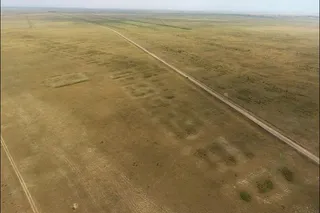 An aerial view of the Semiyarka site taken by a drone. 