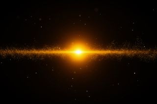 Illustration of where the center of universe could be, with a bright light in space