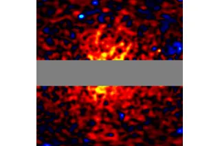 Gamma ray image of the Milky Way halo with horizontal gray bar in the central region corresponds to the Galactic plane area