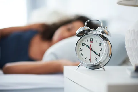 woman sleeping in until almost 10:30 AM