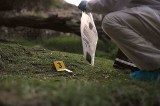 Forensic scientist at a crime scene