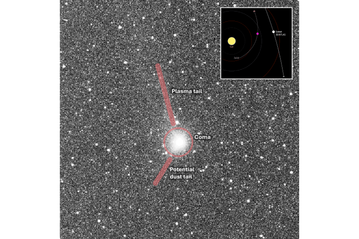 New Snapshots of Comet 3I/ATLAS Highlight a Dazzling Glow and Two Separate Tails
