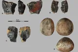 collection of ancient stone tools and artifacts from the Stone Age 