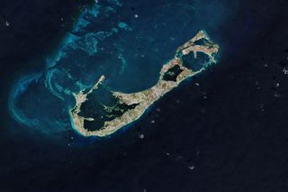 Aerial view of the island of Bermuda 