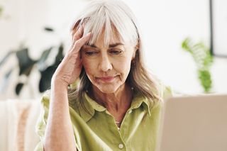 Person thinking and worrying