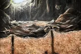 Illustration of ancient bees found nesting inside fossils